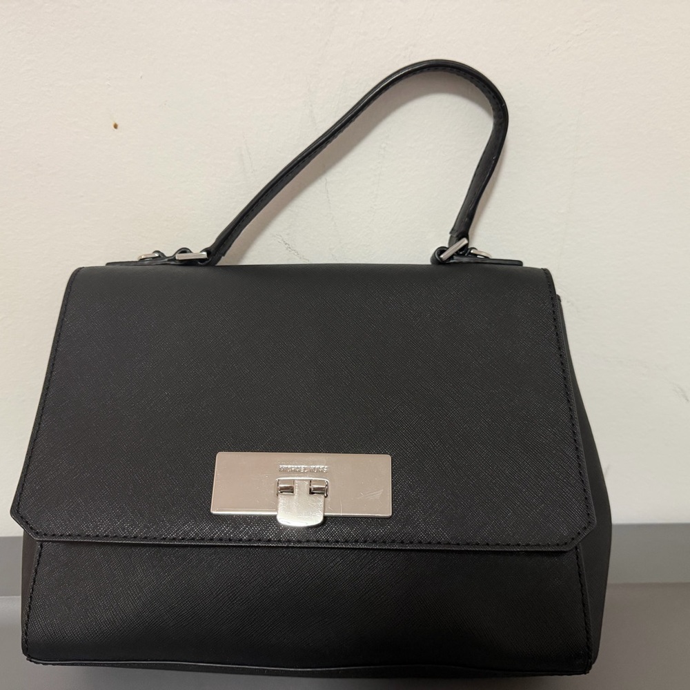 Black Structured Top-Handle Women's Bag